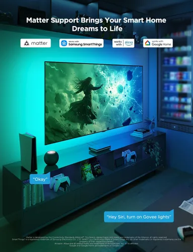 Vista 6 de Govee Caja de sincronización HDMI 2.1 2, Caja de sincronización AI con retroiluminación para TV, compatible con 8K@60Hz, 4K@144Hz, VRR y ALLM
