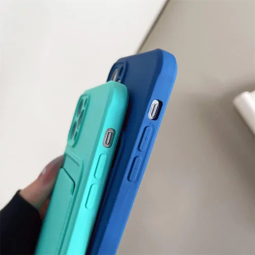 Vista 4 de Funda para iPhone 7 Plus 8 Plus con Portador de Tarjetas - Delgada + Funda Cartera de Teléfono Protectora de Silicona para Mujeres y Hombres (Negro)