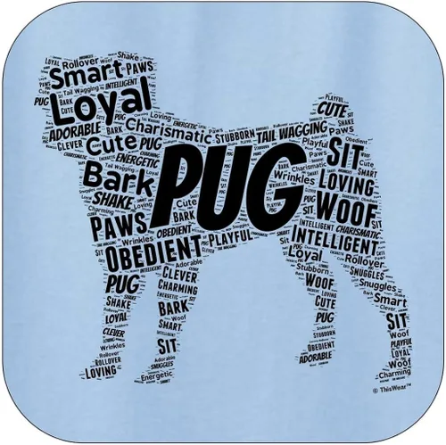 Vista 2 de Pug Word Art Dog Puppy Owner Sudadera con capucha