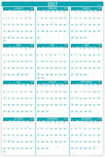 Vista 10 de 2026-2027 Yearly Wall Calendar - Calendar 2026-2027, July 2026 - June 2027