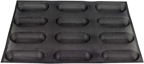 Vista 8 de FETESUR Moldes para perros calientes, moldes antiadherentes para pan de pan, molde de silicona de grado alimenticio, 12 panes de 40 x 60 pulgadas