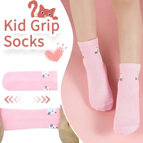 Vista 3 de Calcetines antideslizantes para niños pequeños, 15 pares, calcetines de agarre para niñas y niños de 0 a 7 años, calcetines suaves de dibujos