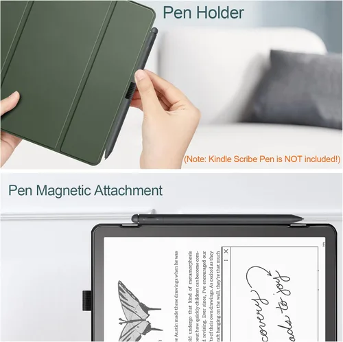 Vista 7 de Fintie Funda triple para Kindle Scribe (versión 2024/2022) – Funda plegable ultraligera con función de apagado y encendido automático para Amazon