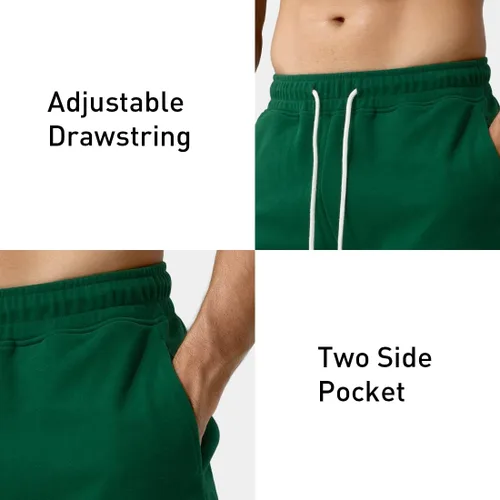 Vista 4 de Arjen Kroos Pantalones cortos deportivos de algodón para hombre, pantalones cortos de gimnasio para hombre, 7 pulgadas de entrepierna, pantalones