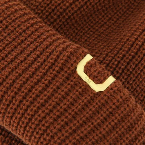 Vista 5 de UNDERCONTROL Gorro de punto unisex con etiqueta de latón dorado para otoño e invierno