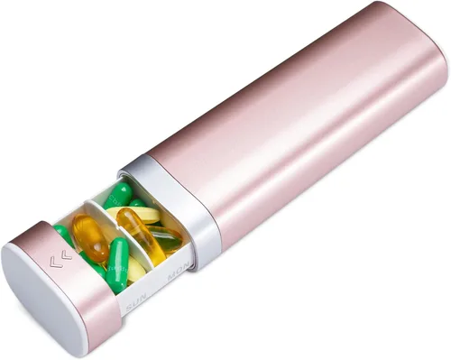 Vista 14 de Betife Organizador de Pastillas de Viaje Semanal de 7 Días, Pastillero Diario Compacto, Estuche Portátil para Medicamentos, Lindo Portapastillas