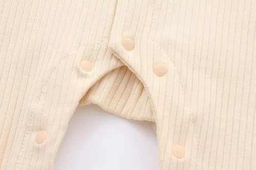 Vista 6 de Baby One Piece Outfit Baby Jumpsuit Solid Color Ribbed Cotton Newborn Onesies