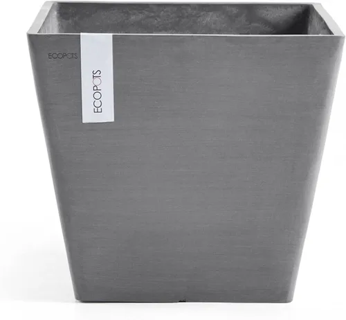 Vista 12 de Ecopots Rotterdam - Maceta cuadrada para flores, color gris oscuro, 8 pulgadas
