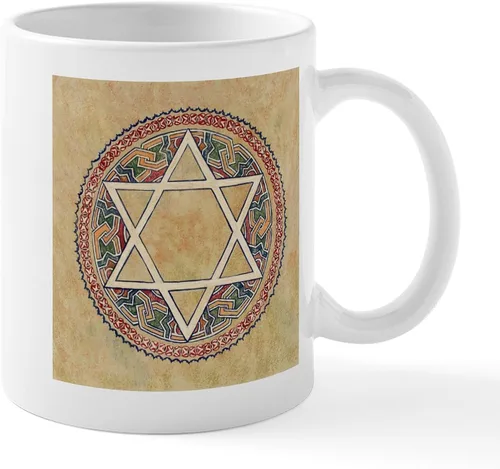 Vista 32 de CafePress STAR OF DAVID - Taza de café de cerámica (11.0 fl oz)