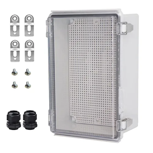 Vista 10 de Caja Eléctrica Impermeable para Exteriores Caja de Conexiones Resistente a la Intemperie IP67 Carcasa de Plástico ABS Caja de Proyecto para Gris
