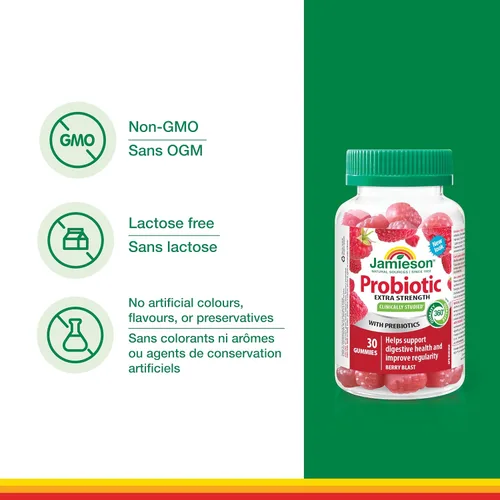 Vista 4 de Jamieson Gomitas probióticas extra fuertes, años 30