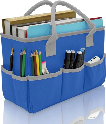 Vista 10 de Cupohus - Bolsa de almacenamiento para organizador de arte y manualidades con bolsillos y asas, organizador portátil de tela Oxford para maestros