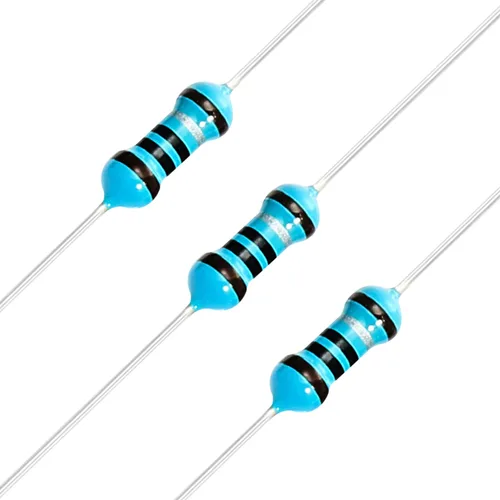 Vista 6 de Chanzon 100 piezas 1 Ω ohm Resistencia 1/4 W (0.25 W) Resistencia fija de película metálica 0.01 ±1% Tolerancia 1R MF Resistencias de agujero