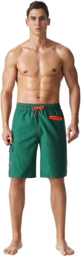 Vista 4 de Nonwe Traje de baño para hombre, de secado rápido, con cintura elástica, con forro