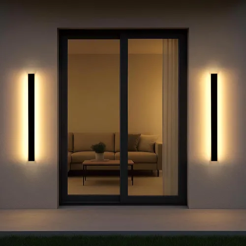 Vista 36 de Luces de pared modernas para exteriores de 39 pulgadas, 2700 K-6500 K, aplique de pared al aire libre regulable seleccionable con control remoto