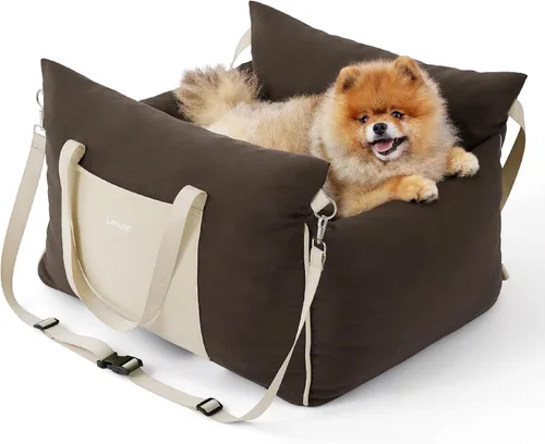 Vista 13 de Lesure Asiento de Coche Elevador para Perros Pequeños - Asiento de Coche Impermeable para Perros con Bolsillos de Almacenamiento, Correa