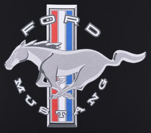 Vista 2 de JH DESIGN GROUP Camiseta Ford Mustang para hombre, color negro, cuello redondo