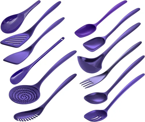 Vista 6 de Hutzler Cook & Serve - Utensilios de melamina, color negro, juego de 12