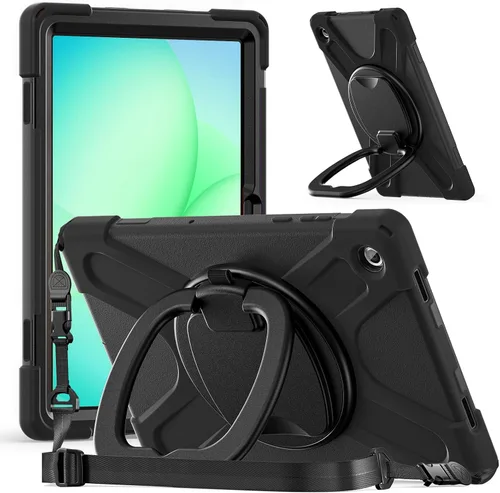 Vista 112 de 360 Rotation Case for Galaxy Tab ActivePro/Tab Active4 Pro/Active 5 Pro 10.1" Sturdy Cover Rotate Ring Stand Shoulder Carrying Strap Hand Strap