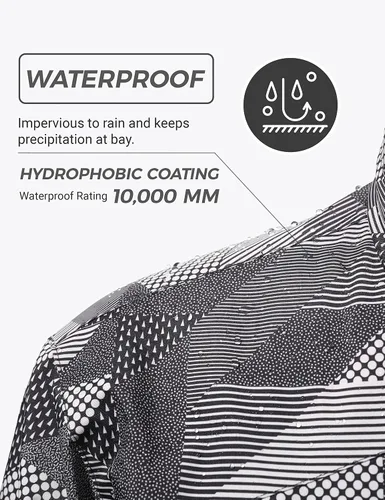Vista 4 de wantdo Men's Big and Tall Waterproof Mountain Ski Jacket Plus Size Snow Winter Coat with Hood