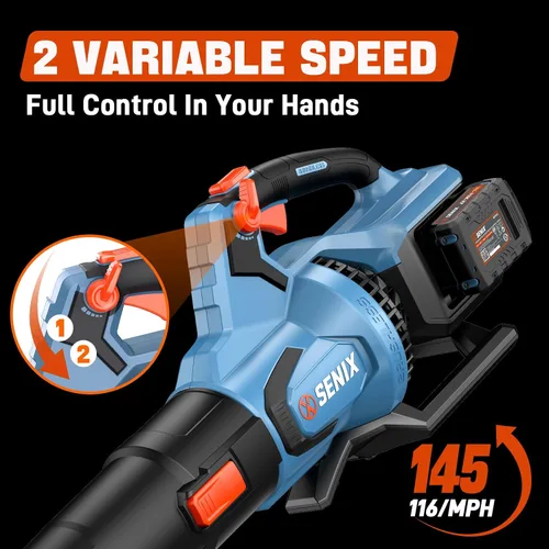 Vista 5 de Soplador de hojas inalámbrico de 40 V, 700 CFM y 145 MPH para una potente limpieza del patio, incluye 2 baterías y cargador de 4.0 Ah, cuenta