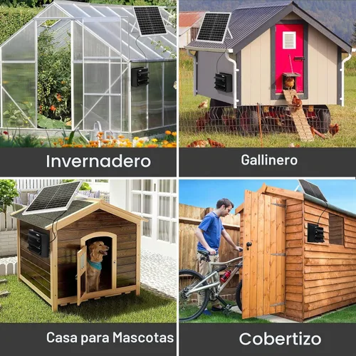 Vista 7 de blessny - Extractor solar de 10 pulgadas para invernadero, gallinero, cobertizo y mascotas