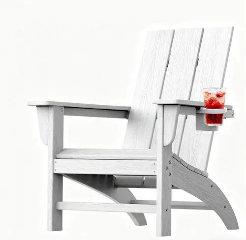 Vista 25 de Silla Adirondack de Madera Sintética Adiromoti, Sillas de Patio Resistente a Todo Clima, Aspecto de Madera, Silla Pre-Ensamblada para Fuego al Aire