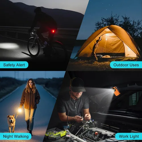 Vista 8 de Linterna EDC con clip, linterna recargable de 600 lúmenes, mini luz de bolsillo con clip con modo RGB, linterna pequeña magnética tipo C
