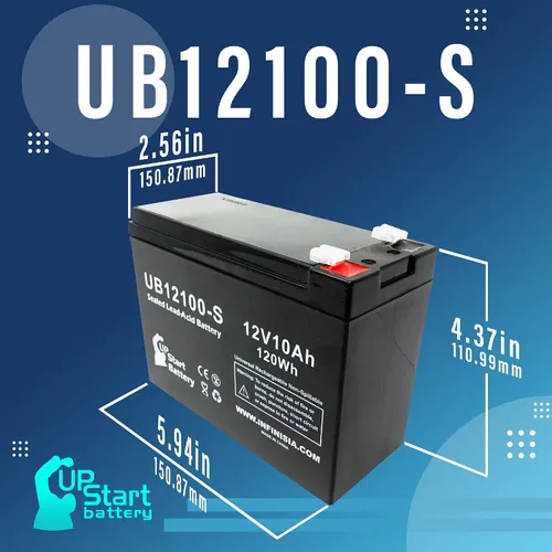 Vista 4 de Paquete de 3 baterías de repuesto para baterías B & B BP10-12 – Reemplazo UB12100-S - Batería de plomo ácido sellada universal