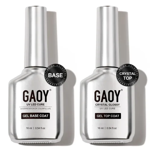 Vista 12 de GAOY 16ml 4 Piezas Juego de Capa Superior de Gel Brillante y Capa Base, Sin Limpieza, Combinación para Esmalte de Uñas con Curación UV