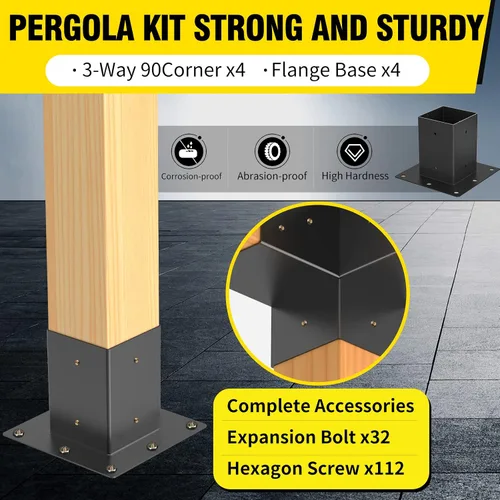 Vista 3 de [Usado] Soportes para Pérgola 4x4Woodworks Kit de Pérgola Modular Moderno para Exteriores Kit de Herrajes DIY Kit de Soporte de Madera Elevado