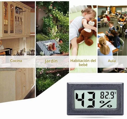 Vista 5 de Goabroa Mini termómetro higrómetro digital medidor de humedad para interiores con sensor de temperatura Fahrenheit (℉)