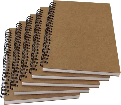 Vista 6 de YUREE - Cuaderno en espiral A5 rayado, papel grueso de 100 gsm y cubierta dura de papel kraft, 60 hojas (120 páginas), 8.35 x 5.9 pulgadas, azul