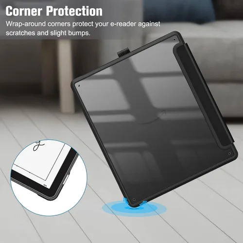 Vista 6 de Fintie Funda híbrida para Kindle Scribe (versión 2024/2022) – Funda delgada a prueba de golpes, carcasa trasera transparente con soporte para lápiz
