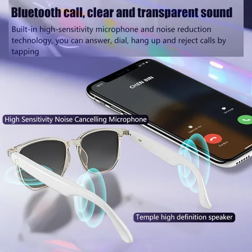 Vista 7 de Lentes inteligentes para mujer, lentes filtrantes de luz azul, tacto inteligente, carga magnética, protección UV400, audio de sonido claro