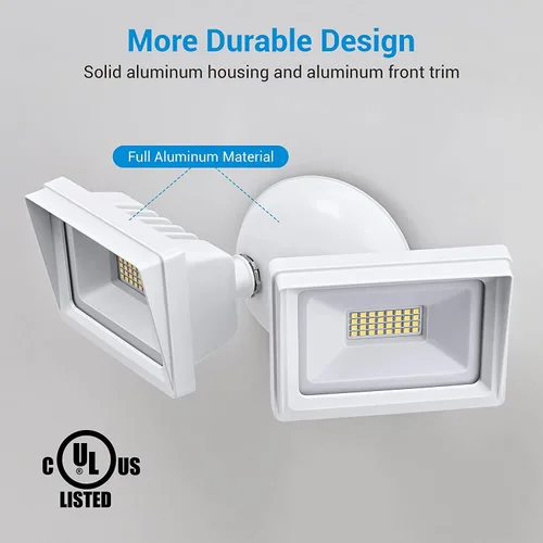 Vista 5 de DEWENWILS Luz de inundación LED de 5400LM del anochecer al amanecer al aire libre, 62W 5000K luz de seguridad LED con fotocélula IP65, impermeable