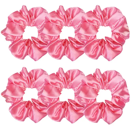 Vista 21 de 6 coleteros de seda satinada – Ligas suaves para el cabello, bandas para el cabello de moda, lazos, pulseras elásticas y soportes para cola