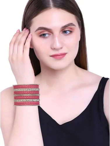 Vista 4 de Efulgenz Indian Bangle Set Rhinestone Crystal Boho Oxidized Bracelet Metal Bangle Set Jewelry for Women