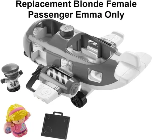 Vista 5 de Pieza de repuesto para Fisher-Price Little People Travel Together Airplane Playet - DJB53 ~ Reemplazo Rubia Pasajera Emma ~ Traje Rosa ~ Mochila