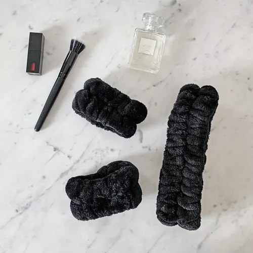 Vista 8 de FROG SAC Diadema de Spa Esponjosa y Muñequeras para Lavado Facial, Diademas Suaves para Cuidado de la Piel para Mujeres, Accesorios Suaves
