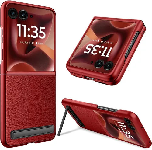 Vista 9 de NINKI Funda para Motorola Razr 2025/2024 con función atril y protector de pantalla, funda delgada de cuero a prueba de caídas Razr60 para Motorola