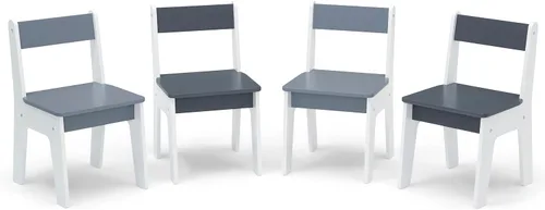 Vista 6 de GAP GapKids - Juego de mesa y 4 sillas, certificado Greenguard Gold, gris/blanco