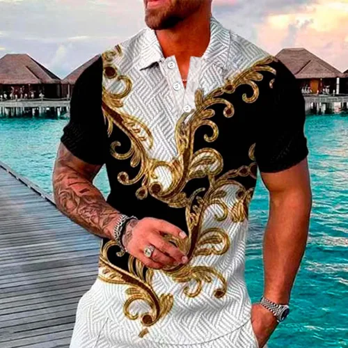Vista 2 de Camisetas de verano divertidas para hombre, básicas, holgadas, de manga corta, estilo casual, cuello de contraste, básicas