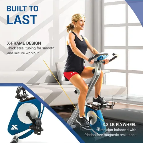 Vista 3 de XTERRA Bicicleta estática plegable para fitness, capacidad de peso de 225 libras