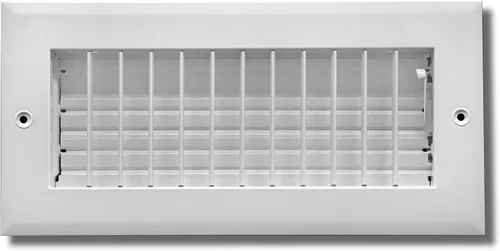 Vista 8 de HVAC Premium Difusor de suministro de aire ajustable de 8 pulgadas de ancho x 4 pulgadas de alto - cubierta de ventilación de HVAC para pared