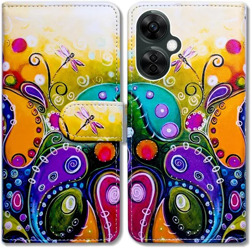 Vista 18 de Bcov Funda para Oneplus Nord N30 5G, diseño de pájaro negro y verde con tapa para teléfono con ranura para tarjeta y soporte para OnePlus Nord N30 5G