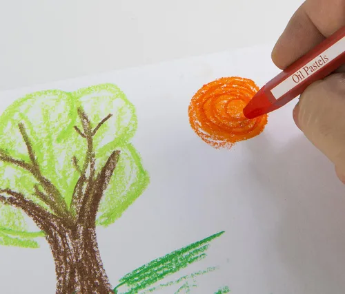 Vista 6 de Faber-Castell Pasteles de aceite mezclables en estuche de almacenamiento duradero, 24 colores vibrantes, pasteles no tóxicos para niños