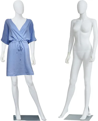 Vista 11 de Maniquí femenino con forma de vestido en exhibición - Maniquí completo ajustable y desmontable de 69 pulgadas, torso de maniquí para costura