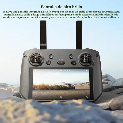 Vista 3 de Controlador inteligente RC Pro para DJI Mavic 3 - Pantalla de alto brillo, rango de transmisión de 9.3 mi, potente procesador