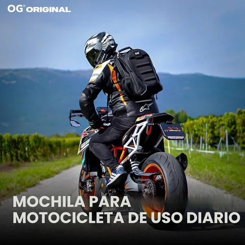 Vista 2 de CityRunner - Mochila impermeable para motocicleta, 2 cascos, 3 opciones de transporte, 30-35L Expandable storage with laptop compartment, helmet